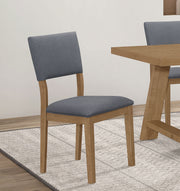 Silla de comedor tapizada en tela Sharon, color marrón (juego de 2)