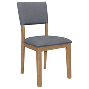 Silla de comedor tapizada en tela Sharon, color marrón (juego de 2)