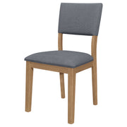 Silla de comedor tapizada en tela Sharon, color marrón (juego de 2)