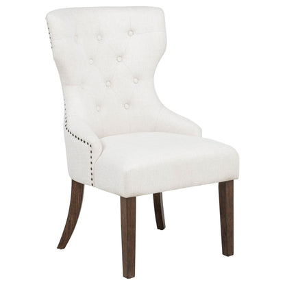 Baney Fabric Upholstered Dining Side Chair Cream and Dark Oak