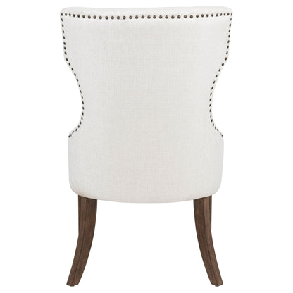 Baney Fabric Upholstered Dining Side Chair Cream and Dark Oak