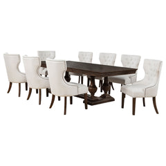 Ridgewell 9-piece Rectangular Trestle Dining Set Dark Oak