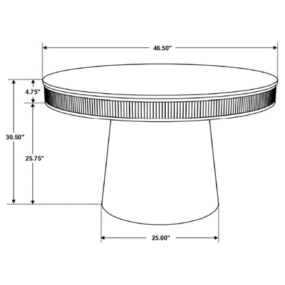 Mesa de comedor redonda Ortega de 46 pulgadas con cubierta de mármol de madera natural