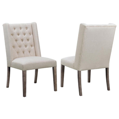 silla Bexley Fabric Upholstered Dining Side en Beige