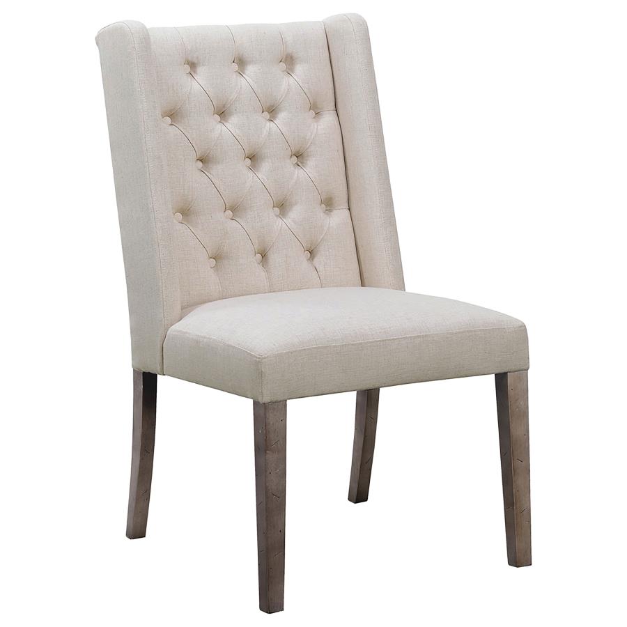 silla Bexley Fabric Upholstered Dining Side en Beige