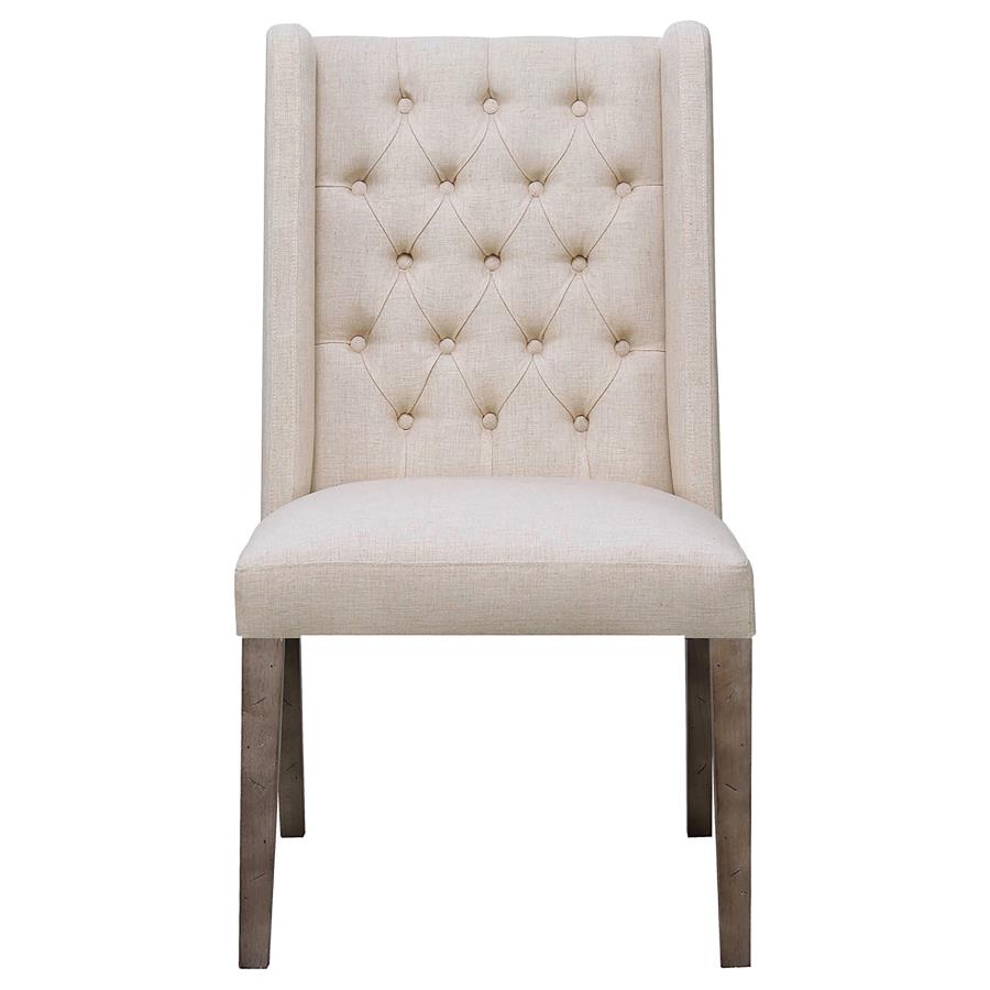 silla Bexley Fabric Upholstered Dining Side en Beige