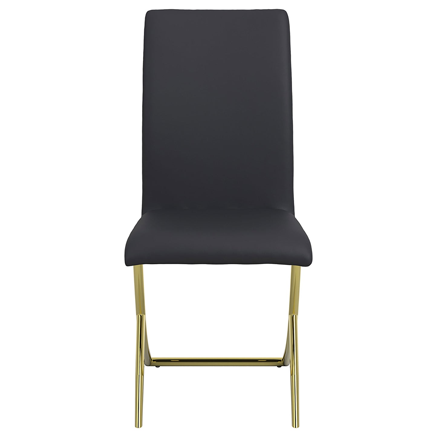 Silla de comedor tapizada Carmelia negra (juego de 4)