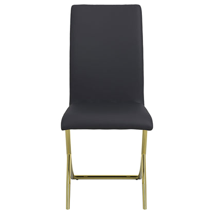 Silla de comedor tapizada Carmelia negra (juego de 4)