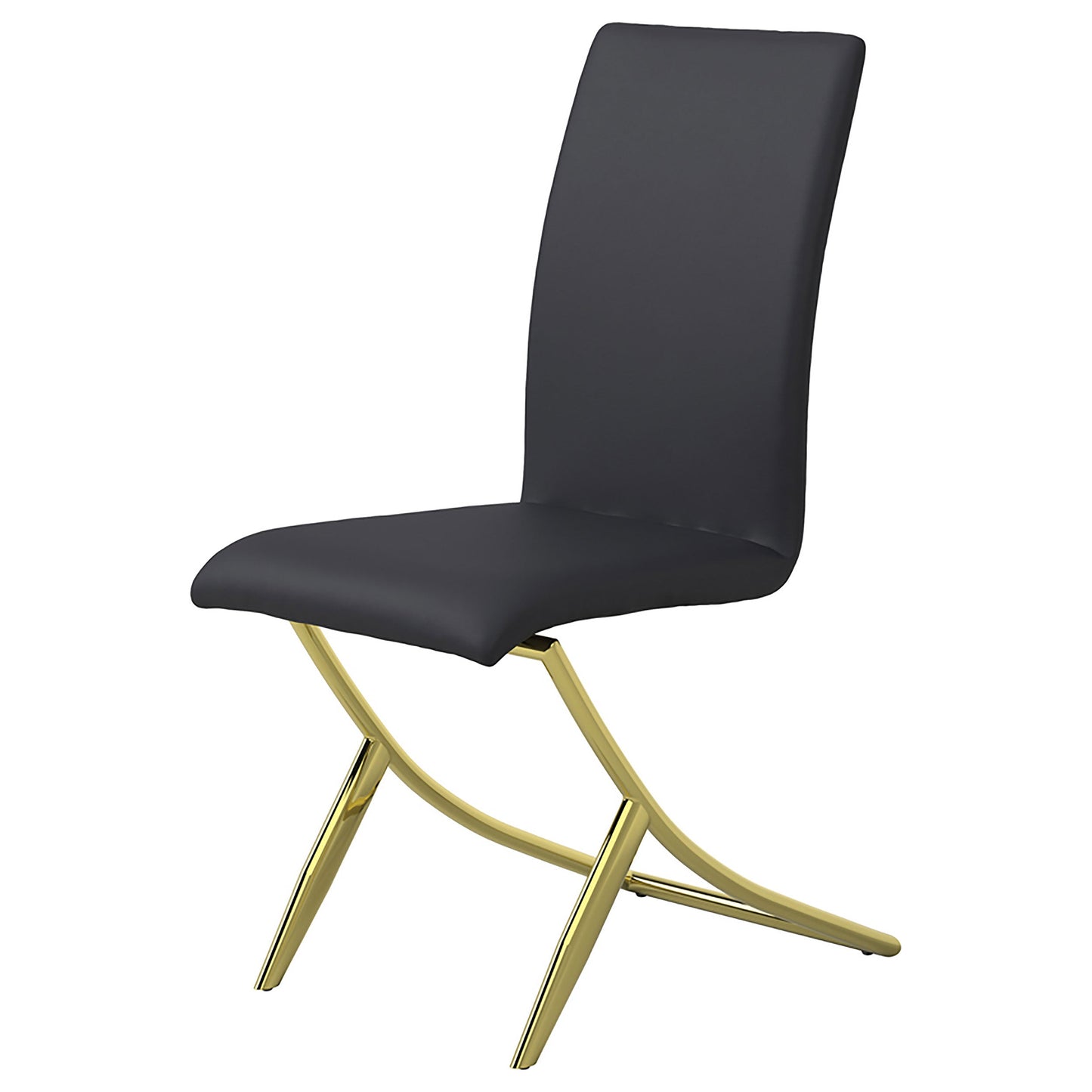 Silla de comedor tapizada Carmelia negra (juego de 4)