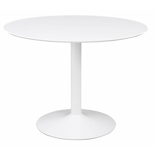 Mesa de comedor redonda Lowry de 40 pulgadas con tablero de madera blanco