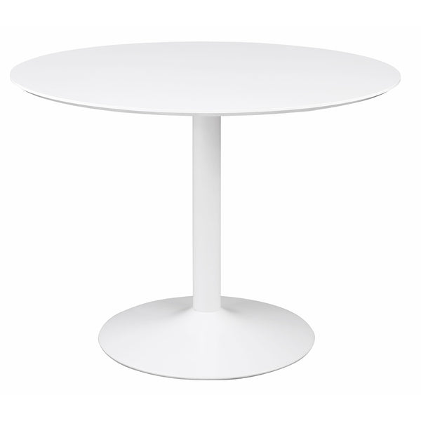 Mesa de comedor redonda Lowry de 40 pulgadas con tablero de madera blanco