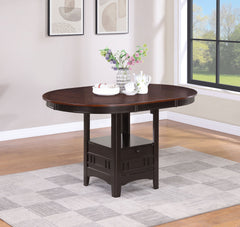 Mesa de comedor extensible ovalada Lavon de 60 pulgadas en color castaño