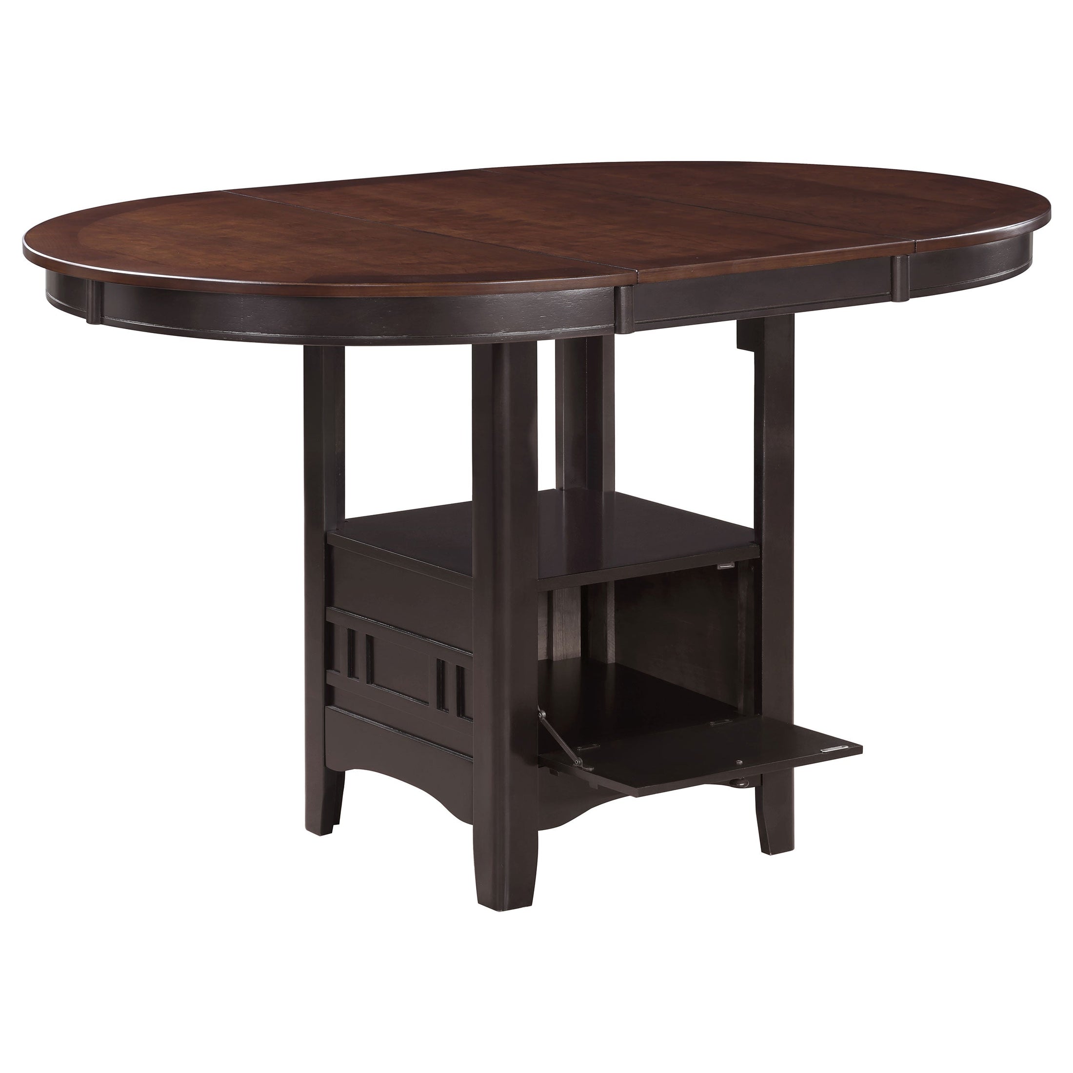 Mesa de comedor extensible ovalada Lavon de 60 pulgadas en color castaño