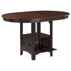 Mesa de comedor extensible ovalada Lavon de 60 pulgadas en color castaño