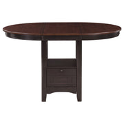 Mesa de comedor extensible ovalada Lavon de 60 pulgadas en color castaño