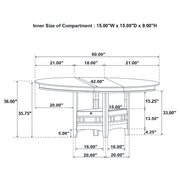 Mesa de comedor extensible ovalada Lavon de 60 pulgadas en color castaño