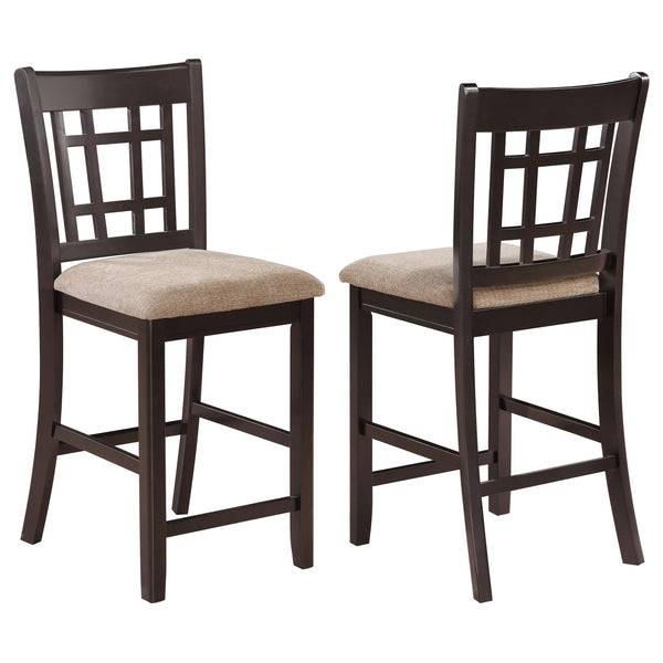 Lavon Wood Counter Chair Tan / Black and Espresso (Set of 2)
