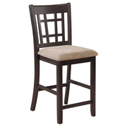 Lavon Wood Counter Chair Tan / Black and Espresso (Set of 2)
