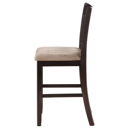 Lavon Wood Counter Chair Tan / Black and Espresso (Set of 2)