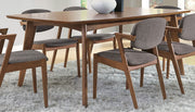 Mesa de comedor rectangular Malone de madera de 78 pulgadas en nogal oscuro