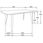 Mesa de comedor rectangular Malone de madera de 78 pulgadas en nogal oscuro