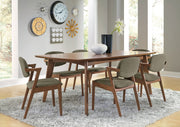 Mesa de comedor rectangular Malone de madera de 78 pulgadas en nogal oscuro