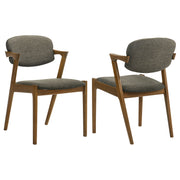 Silla de comedor Malone acolchada de madera en nogal oscuro (juego de 2)