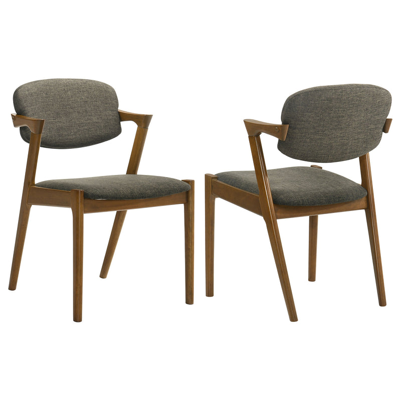 Silla de comedor Malone acolchada de madera en nogal oscuro (juego de 2)