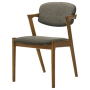 Silla de comedor Malone acolchada de madera en nogal oscuro (juego de 2)