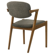 Silla de comedor Malone acolchada de madera en nogal oscuro (juego de 2)