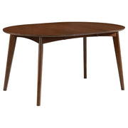 Juego de mesa de comedor ovalada Jedda en nogal oscuro