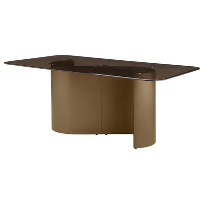 Mesa de comedor Edson rectangular de 72 pulgadas con tapa de vidrio, color bronce