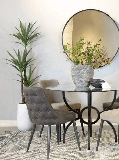 Silla de comedor tapizada Cosmo gris (juego de 2)