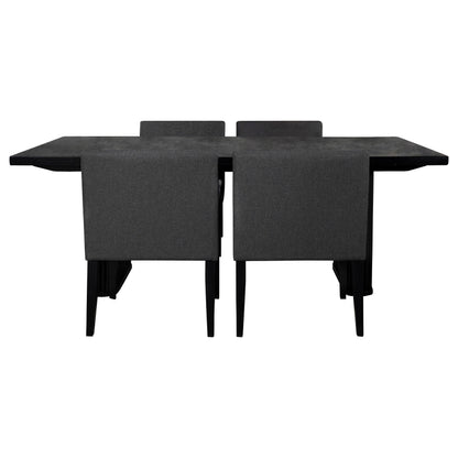 Juego de mesa de comedor rectangular Catherine en color negro