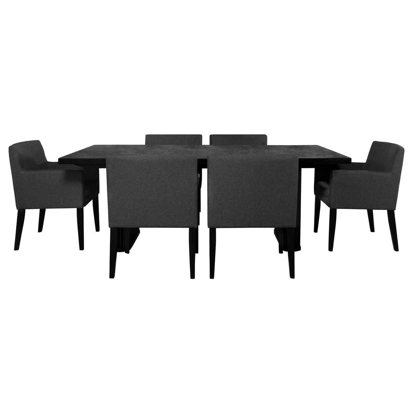 Juego de mesa de comedor rectangular Catherine en color negro