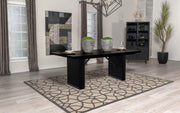 Mesa de comedor rectangular de madera Catherine de 84 pulgadas, color negro