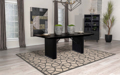 Mesa de comedor rectangular de madera Catherine de 84 pulgadas, color negro