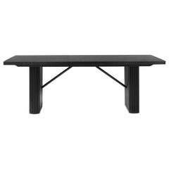 Mesa de comedor rectangular de madera Catherine de 84 pulgadas, color negro
