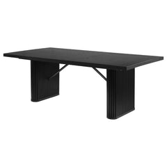 Mesa de comedor rectangular de madera Catherine de 84 pulgadas, color negro