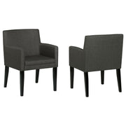 Sillón de comedor tapizado Catherine, gris (juego de 2)