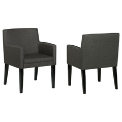 Sillón de comedor tapizado Catherine, gris (juego de 2)
