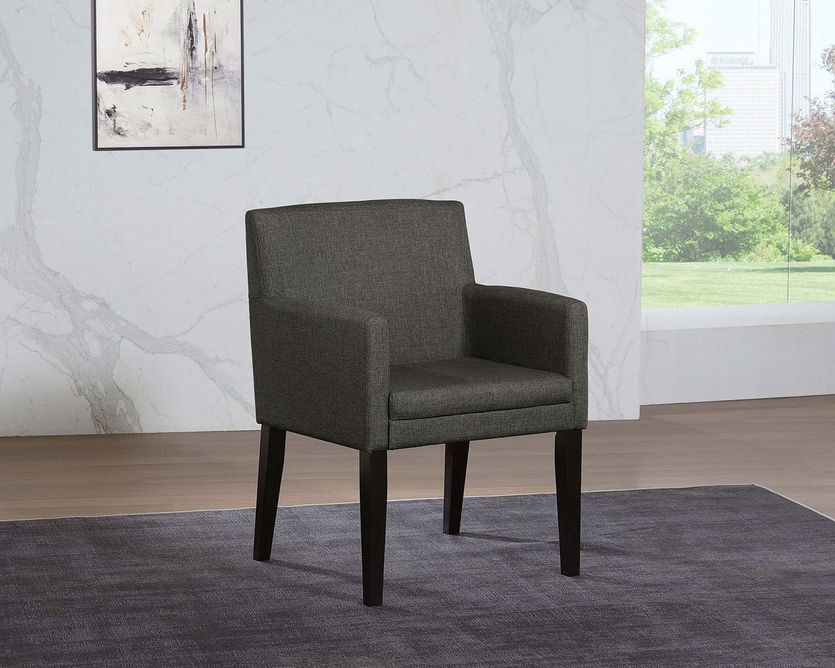 Sillón de comedor tapizado Catherine, gris (juego de 2)