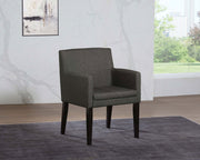 Sillón de comedor tapizado Catherine, gris (juego de 2)