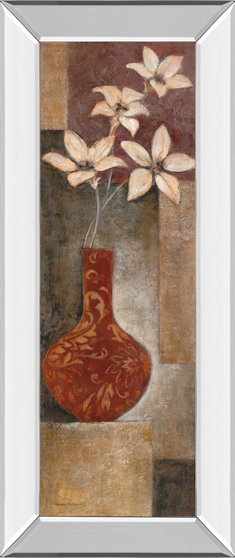 Mirrored Frame Baroque Floral I By Rosie Abrahams