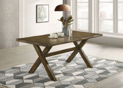 Mesa de comedor rectangular Alston de 71 pulgadas con nudos en color nuez moscada