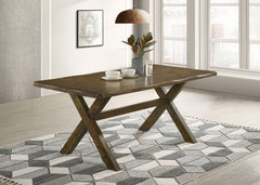 Mesa de comedor rectangular Alston de 71 pulgadas con nudos en color nuez moscada