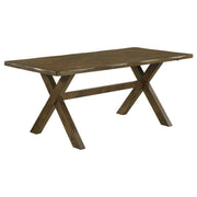 Mesa de comedor rectangular Alston de 71 pulgadas con nudos en color nuez moscada