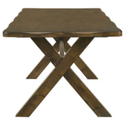 Mesa de comedor rectangular Alston de 71 pulgadas con nudos en color nuez moscada