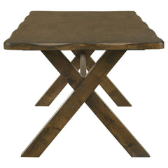 Mesa de comedor rectangular Alston de 71 pulgadas con nudos en color nuez moscada