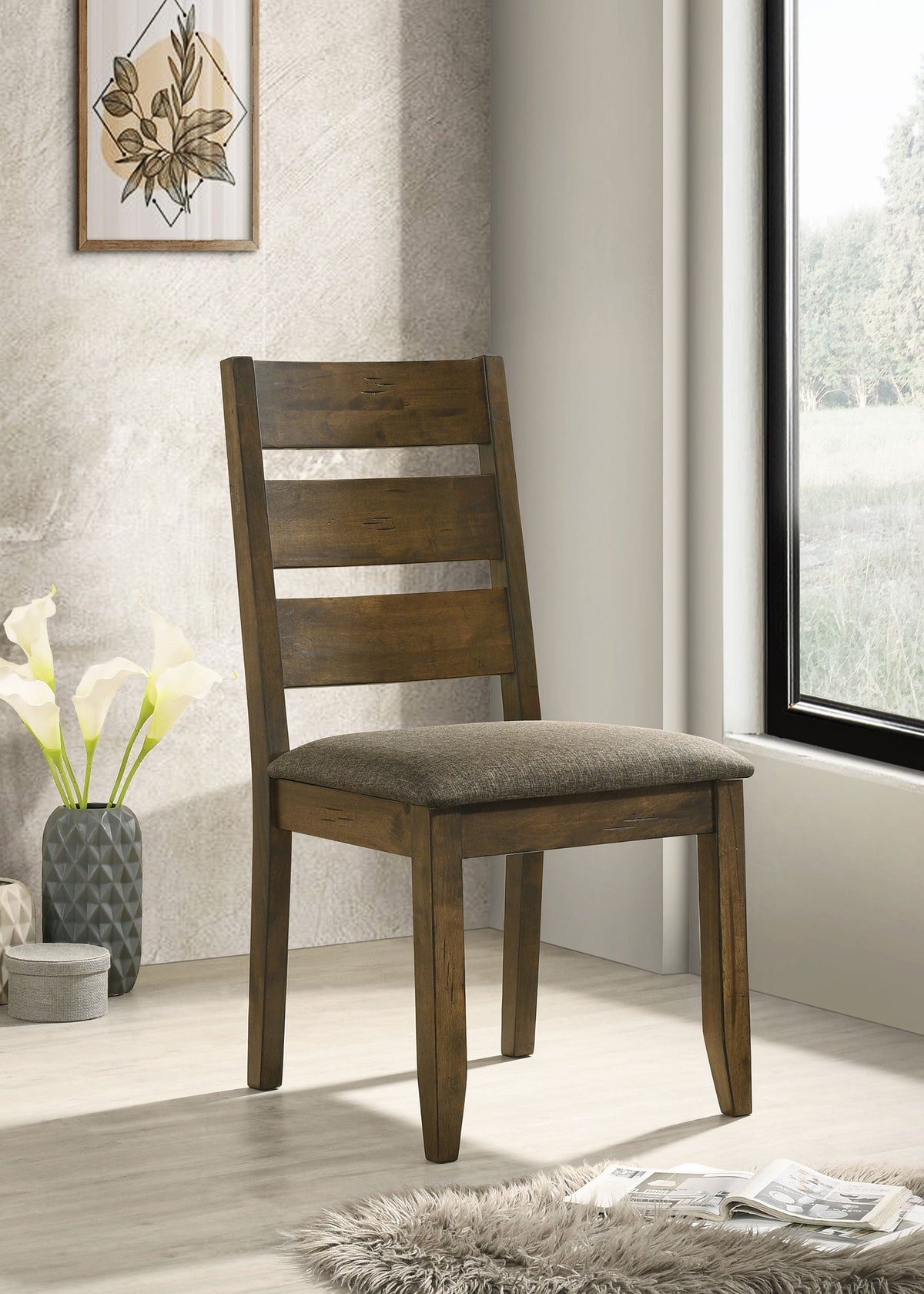 Silla de comedor Alston Wood Knotty Nutmeg (juego de 2)